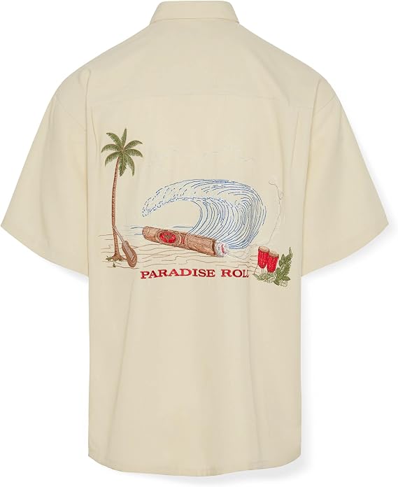 Bamboo Cay Men's Paradise Roll Embroidered Camp Shirt