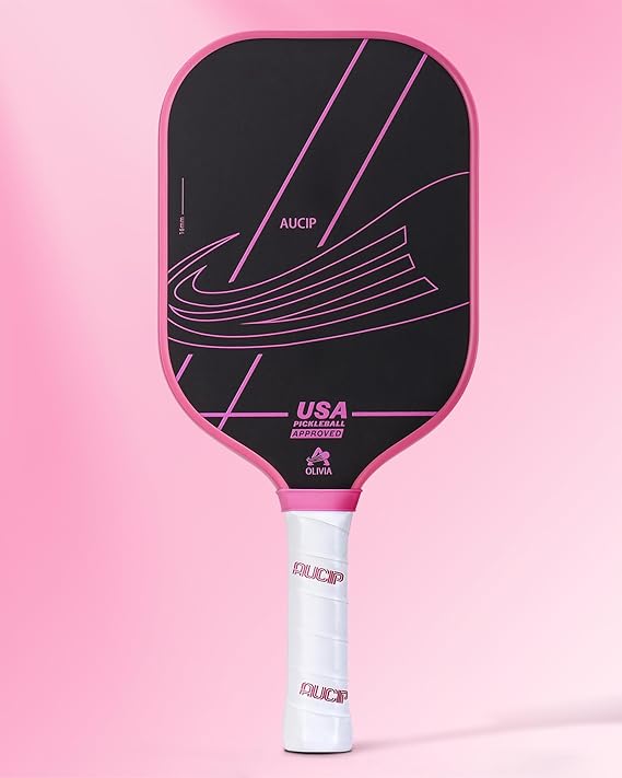 Pro Pickleball Paddle Pink - T700 Carbon Fiber Pickleball Paddle with 16mm Polymer Honeycomb Core, USAPA Certified, Cushion Grip, Perfect for Advanced Control