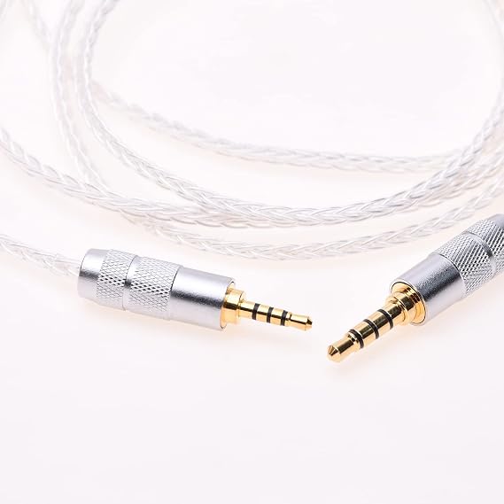8Cores 5N OCC Silver Plated Cable 4 Pole 2.5mm Male to 3.5mm Male TRRS Balanced Audio Adapter Headphone Upgrade Extension Cable