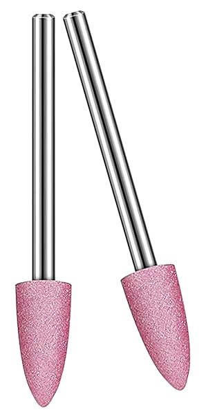 NACX 5mm Bullet Shape Abrasive Mounted Stone Grinding Wheel Head, Rotary Grinding Stone Bits, 1/8" Shank, 30Pcs(Pink)