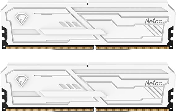 Netac DDR4 RAM 32GB Kit (2x16GB) 3200MHz CL16-20-20-40 1.35V Intel XMP 2.0，288-Pin UDIMM Desktop Memory,High Performance Computer Memory-White