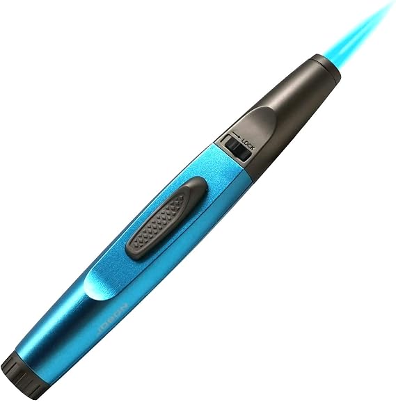 Katzone-Multipurpose Pencil Style-Single Torch Lighter with Lock Switch (Blue)