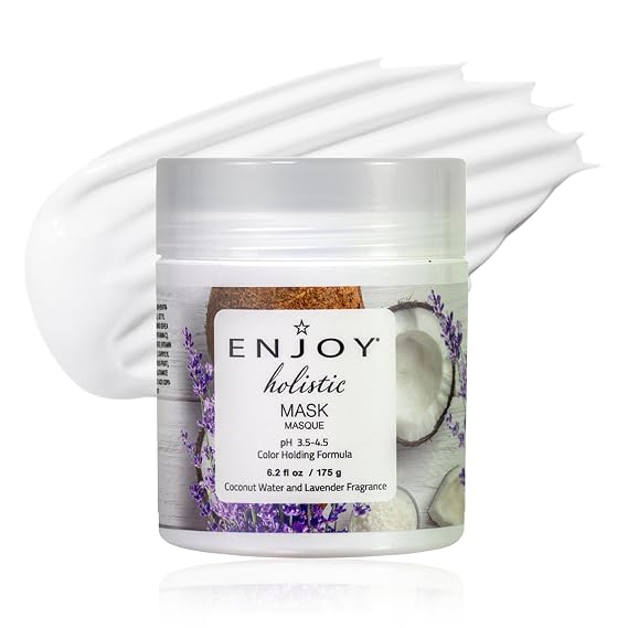 Enjoy Holistic Hair Mask - Deep Conditioning Treatment for Intense Hydration & Strength - Moisturizing Hair Mask for All Hair Types Sulfate-Free - Calming Lavender & Fruit Scent - 6.2 Fl Oz