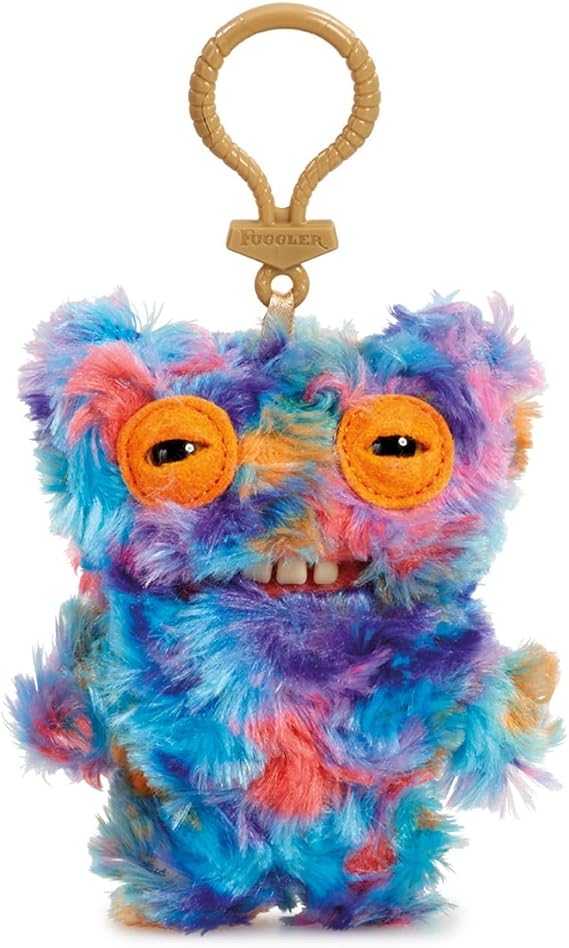 Fuggler Keyring Keyring 2nd Edition Mr Buttons Blue Multi Swirl Mr. Button - Blue Multi Swirl Keychain Genuine Item