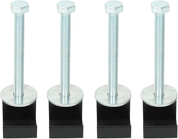 Mounting Clamps Aluminum for Pickup Truck Tool Box Mount Tie Downs,J Hook Crossover Tool Box Pickup (4 PCS, Blcak)