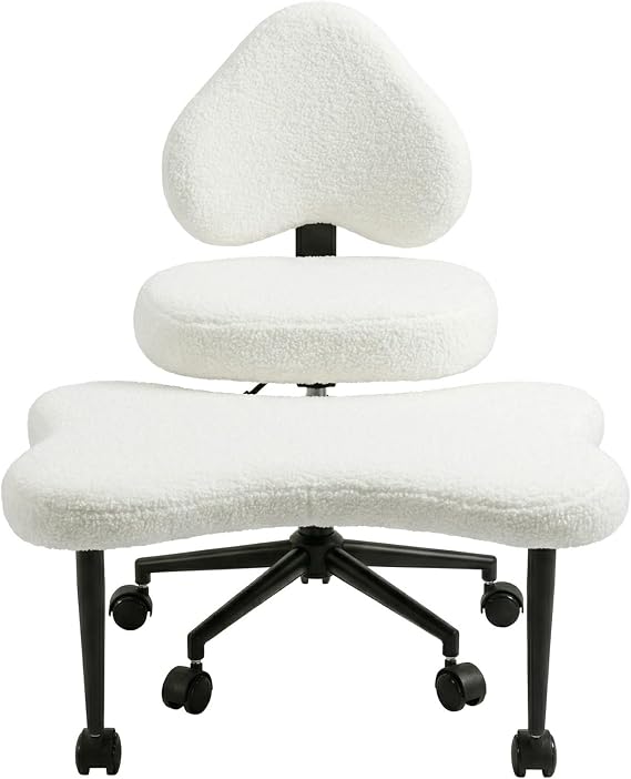 Ergonomic Cross Legged Office Chair with Wheels 360 Degree Swivel Adhd Meditations Chair Height-Adjustable 385Lbs Capacity Lumbar Support for Home Fidgeting