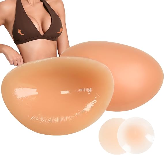 Sticky Silicone Bra Inserts for Bikini, 1 Pair, A-C Cup