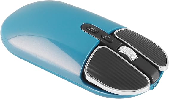 Computer Mouse Wireless,2.4G Rechargeable Cordless Mice with USB Nano,Silent Clicking Buttons,Ergonomic Rechargeable Optical Mouse Type-C/USB-A Receiver for PC,Laptop,Notebook (Blue)