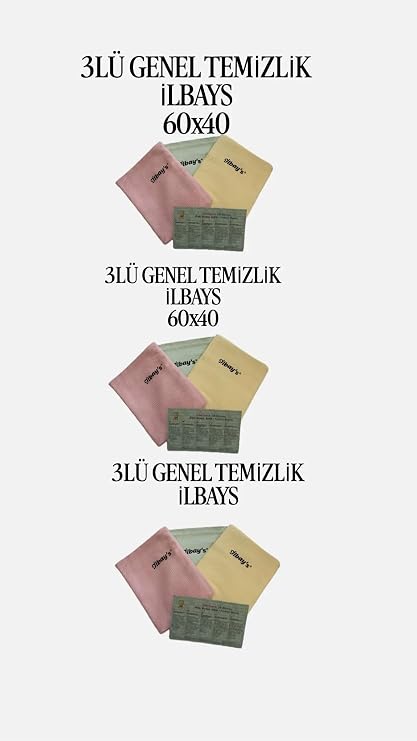İlbays 3lÜ Genel Temİzlİk Bezİ 60x40 3 Paket