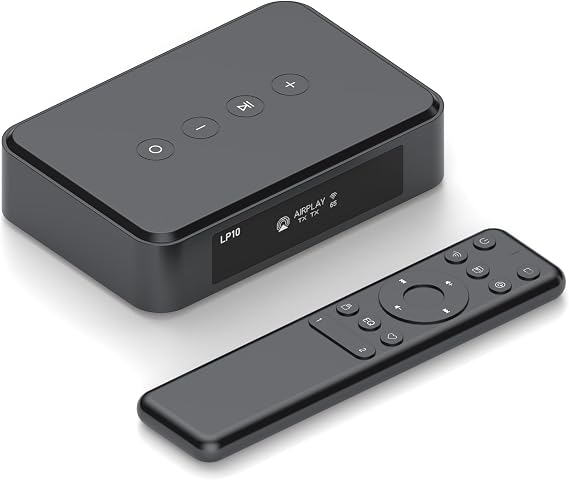 Arylic LP10 Music Streamer with AirPlay 2 & Chromecast Audio, Spotify & Tidal Connect Receiver, OLED Screen & Remote Control, Works with Siri & Google Assistant, Audio Adapter for Vintage Stereo.