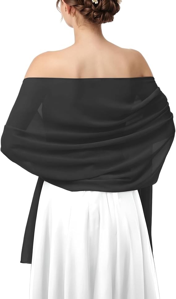 Chiffon Shawl Wraps for Women, Shawls for Wedding, Pashimina Bride Shawl, Evening Dresses