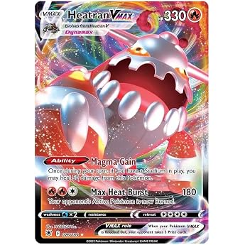 Heatran VMAX 026/189 Rare VMAX Pokemon Card (SWSH Astral Radiance) + TitanCards® Toploader