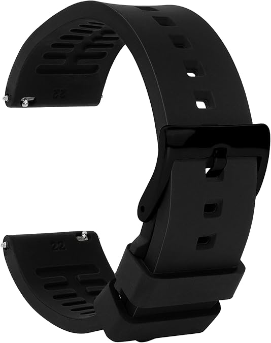 TStrap Silicone Watch Strap Rubber - Quick Release Watch Band for Mens Womens - Waterproof Smart Watch Straps with Clasp - Military Watches Bracelet Replacement Ladies - 18mm 19mm 20mm 21mm 22mm 24mm