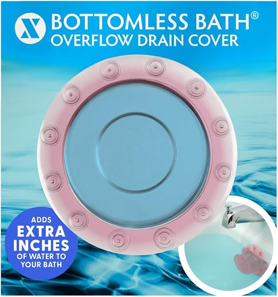 SlipX Solutions Bottomless Bath Overflow Drain Cover Accessory, Coral