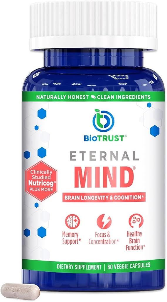 BioTrust Brain Supplement for Memory & Focus - Nootropic Support, 60 caps