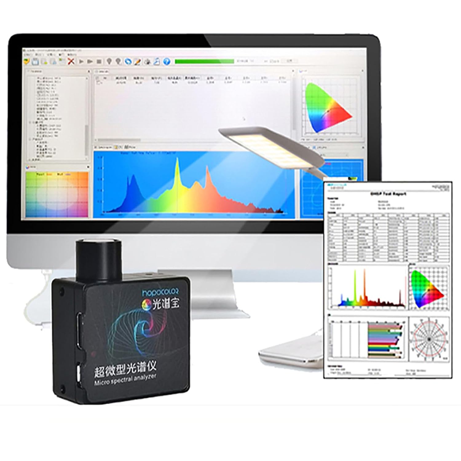Mini PAR PPFD Spektrometer für Grow Light Test，HPCS300Pmit PC-Software