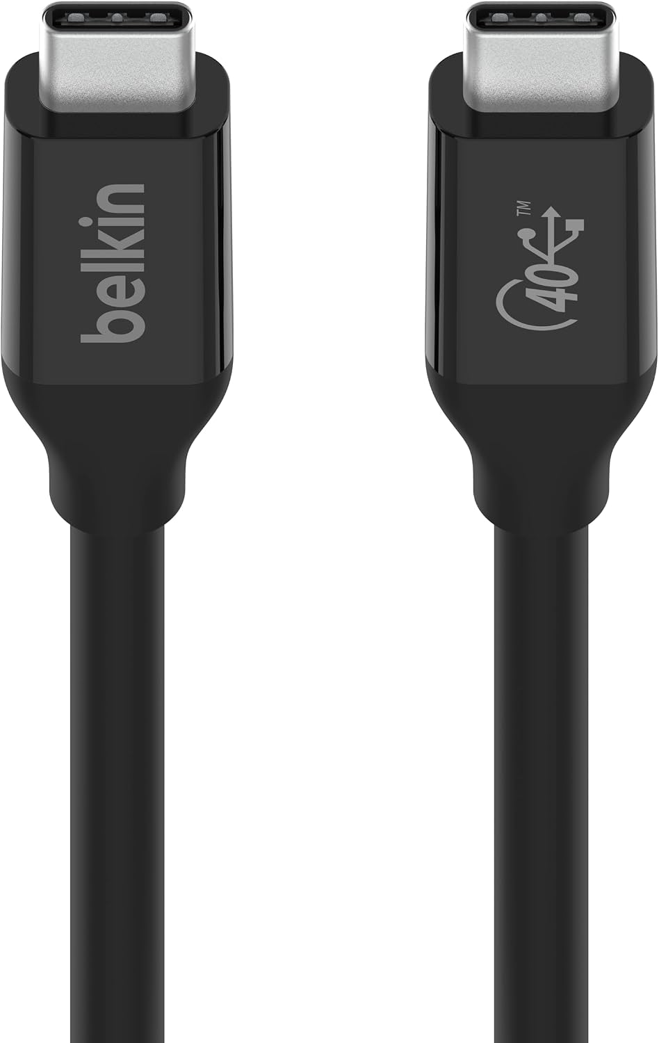 Belkin USB C Cable, USB 4, 100W, 40Gbps, High Speed Data Transfer, 8K Compatible, Compatible with iPhone 15, MacBook, iPad Pro, iMac, Windows, USB-IF Certified, 0.8M, Black, INZ001qc0.8MBK