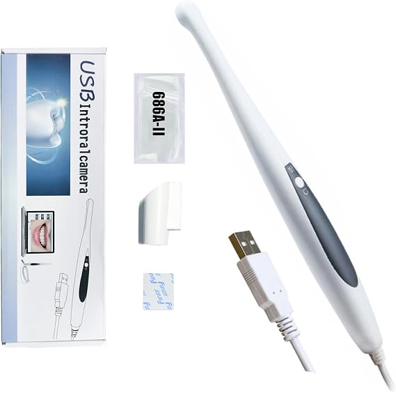 13MP USB Dental Camera, 1/4" CMOS Intraoral Camera with 6 high-Brightness and Sensitivity White Light LEDs, Compatible with All Dental Software