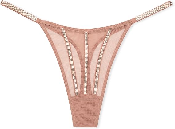 Victoria's Secret Fashion Show '24 Women's Sheer Shine Thong Underwear, (XS-L)