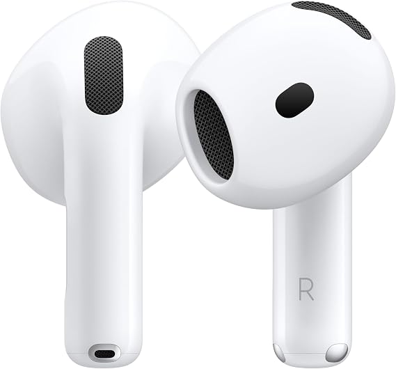 Apple AirPods 4 Wireless Headphones Bluetooth Headphones with Active Noise Cancellation Adaptive Audio Personalised 3D Audio Transparency Mode USB-C Charging Case Wireless Charging