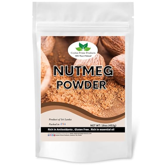 Nutmeg Powder | 100% Pure & Natural | Premium Nutmeg Powder | Resealable bag, 16oz