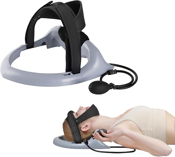 ECOGUN Posture Neck Exercising Cervical Spine Hydrator Pump, Relief for Stiffness, Relieves Neck Pain, Curve Restorer Gray
