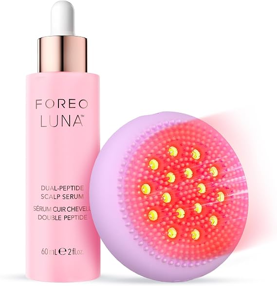 FOREO LUNA 4 Saç ve Çift Peptitli Saç Derisi Serumu Paketi – Cica ve Semizotu Özlü 2’si 1 Arada Saç Derisi Masaj Aleti ve Saç Bakım Cihazı – Saç Uzaması, Kalınlaşma ve Saç Dökülmesine Karşı – 60 ml
