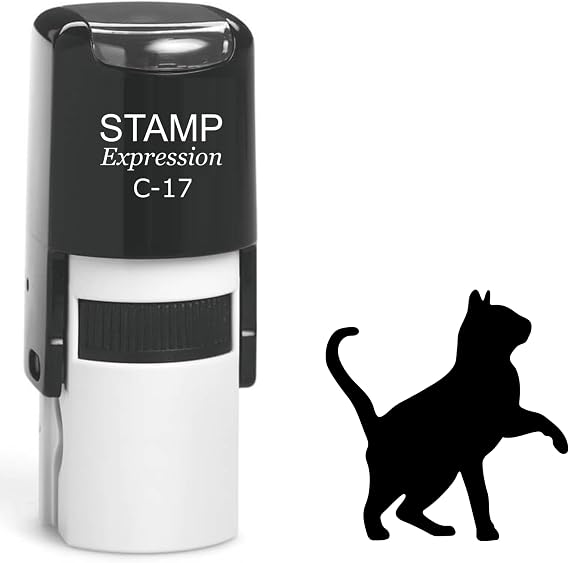 stampexpression - Cat Self Inking Rubber Stamp - Black Ink (A-61635)