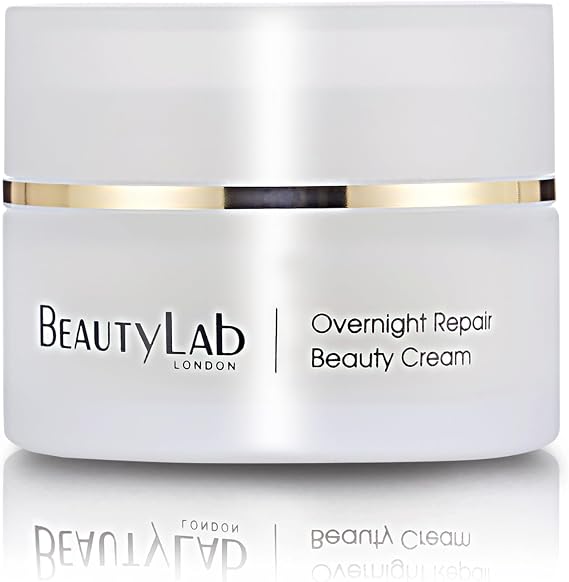BeautyLab Overnight Repair Beauty Cream 50ml | Anti-Ageing Night Moisturising Cream with Peptides and Vitamins A, C, E | Hydrating, Firming & Wrinkle Smoothing Night Treatment for Dry, Ageing Skin