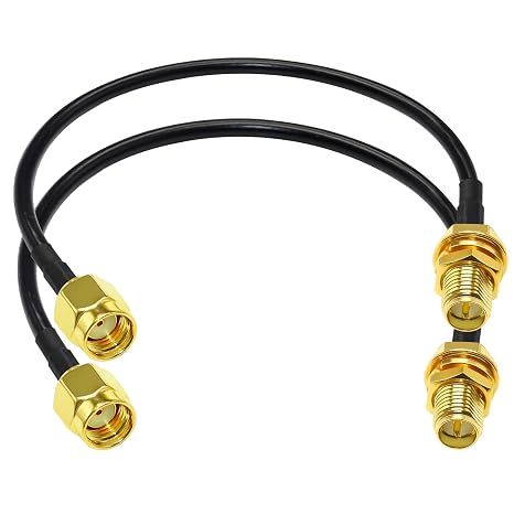 TUOLNK Coaxial Cable RG58 RP SMA Male to RP SMA Female 50 ohm WiFi Antenna Extension Cable 12inch(30cm) Pigtail for Wireless Network Device 2pcs