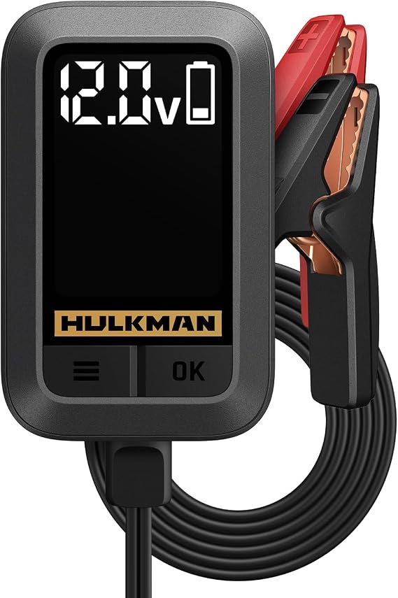 HULKMAN Sigma 1 Car Battery Charger - 1A 6V/12V Automatic Smart Trickle Charger, Battery Maintainer, and Desulfator with Intelligent Interface