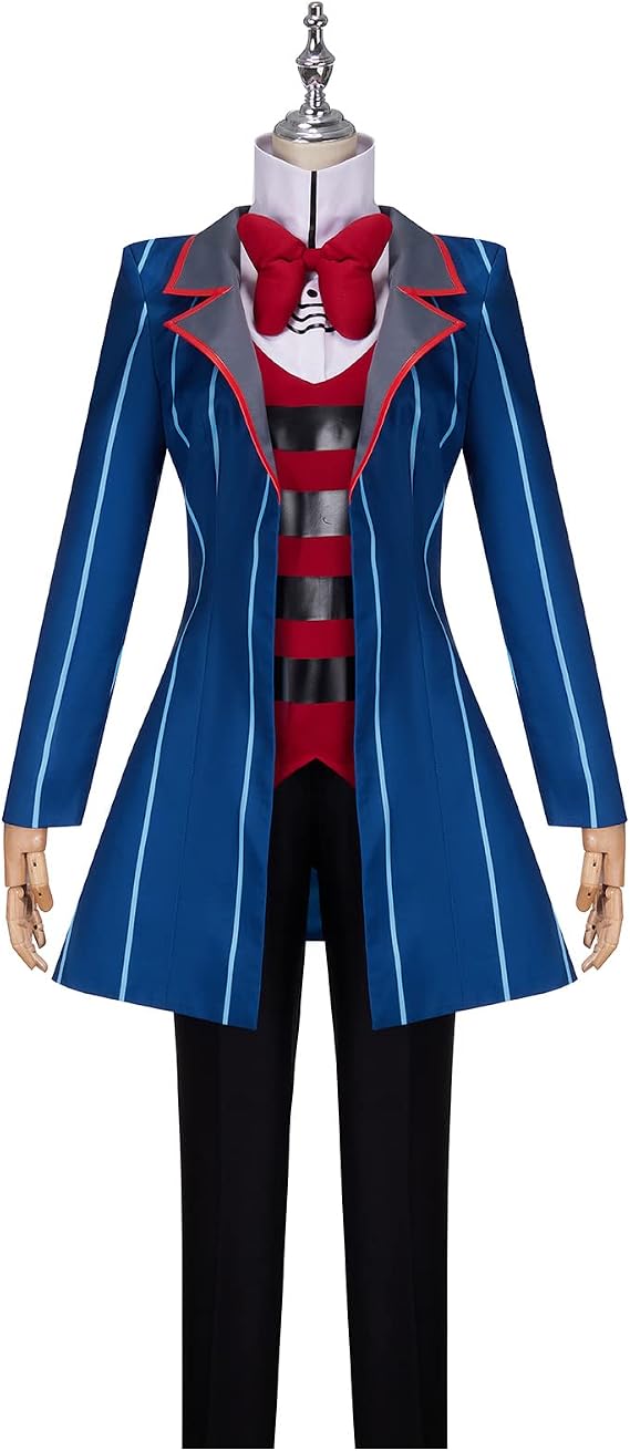 Weixu Cosplay Costume Men Striped Uniform Suit with Hat Halloween Party Outfit