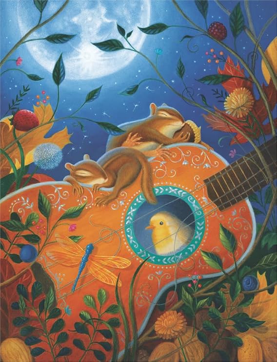 Animal Puzzle | Wooden | Dandelion Dreams | 480 Pieces | Nautilus PuzzlesTM | Colorful, chicken puzzle, gift for music lover, animal