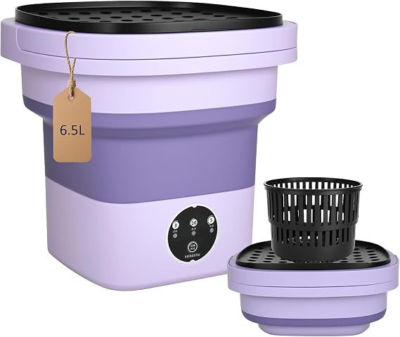 Washing Machine 6.5L Portable Washers Mini Washing Machine & Spin Basket