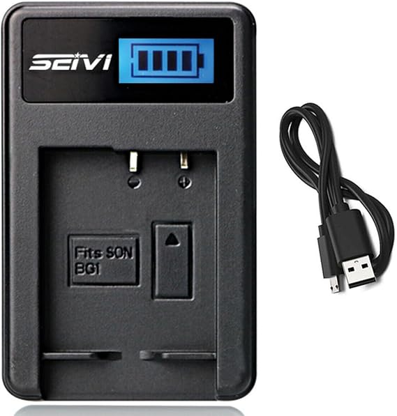 Battery Charger for Sony Cyber-Shot DSC-W200, DSC-W210, DSC-W220, DSC-W230 Digital Camera