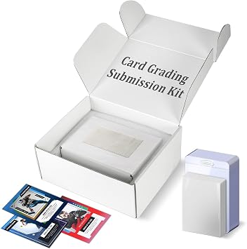 DEDC Card Grading Submission Kit Card Grading Shipping Mailing Box for PSA, CGC, SGC Trading Card 25 Semi Rigid Card Holders 50 Card Sleeves 1 Shipping Label + 1 Wiping Cloth 1-Set- Universal