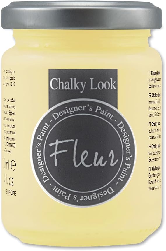 Fleur Chalky Look Paint - Vanilla Ice, 4.4 oz jar