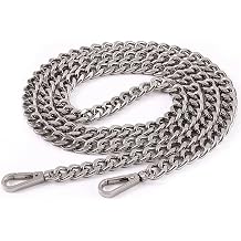 bag strap 120cm Metal Aluminum Bag Chain Strap Handle Shoulder Crossbody Handbag Bag for DIY Metal Replacement Chains Bag Parts Gifts replacement bag strap(Silver)