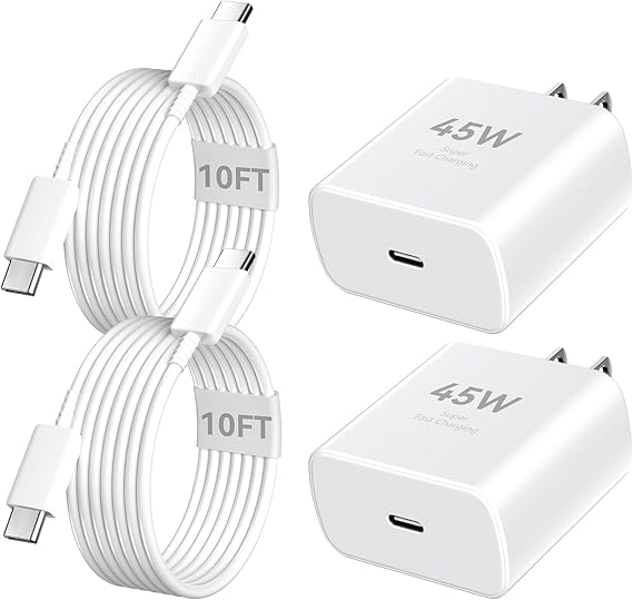 iPhone 17 16 15 Pro Max Charger Fast Charging, 45W USB C iPhone Charger Fast Charging Cable 10FT Long Type C Chargers Block Compatible with iPhone 17 Pro Max/17 Pro/17/16/16 Pro Max/15 Pro Max