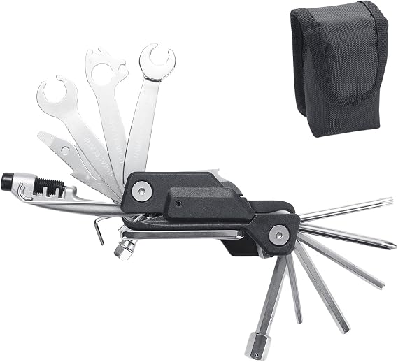 USHAKE Bike Multi Tool 20-in-1 Portable Bicycle Multi-Function Repair Kit with Hex Wrenches, Tire Levers Lightweight for MTB Road Cycling, Carry Case Included