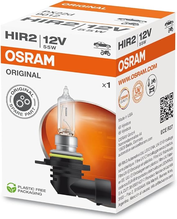 Osram Ampul 12V Hir2 55W Tek Telli Plastik Soketli Far Ve Sis 9012