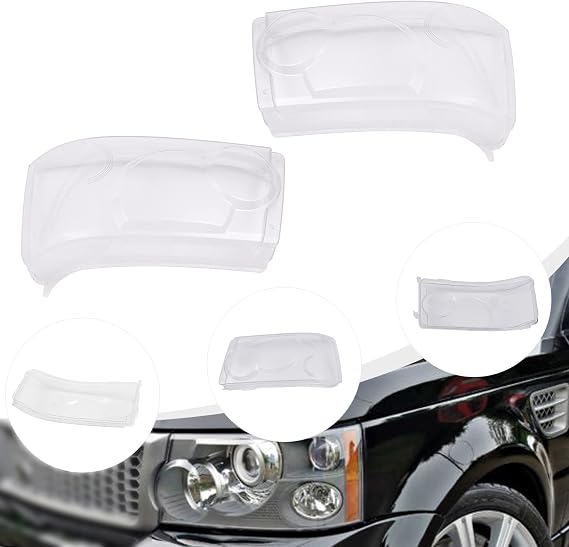 1 Pair Headlight Cover, Headlight Headlamp Lens Cover Compatible with Land Rover Range Rover Sport 2006 2007 2008 2009