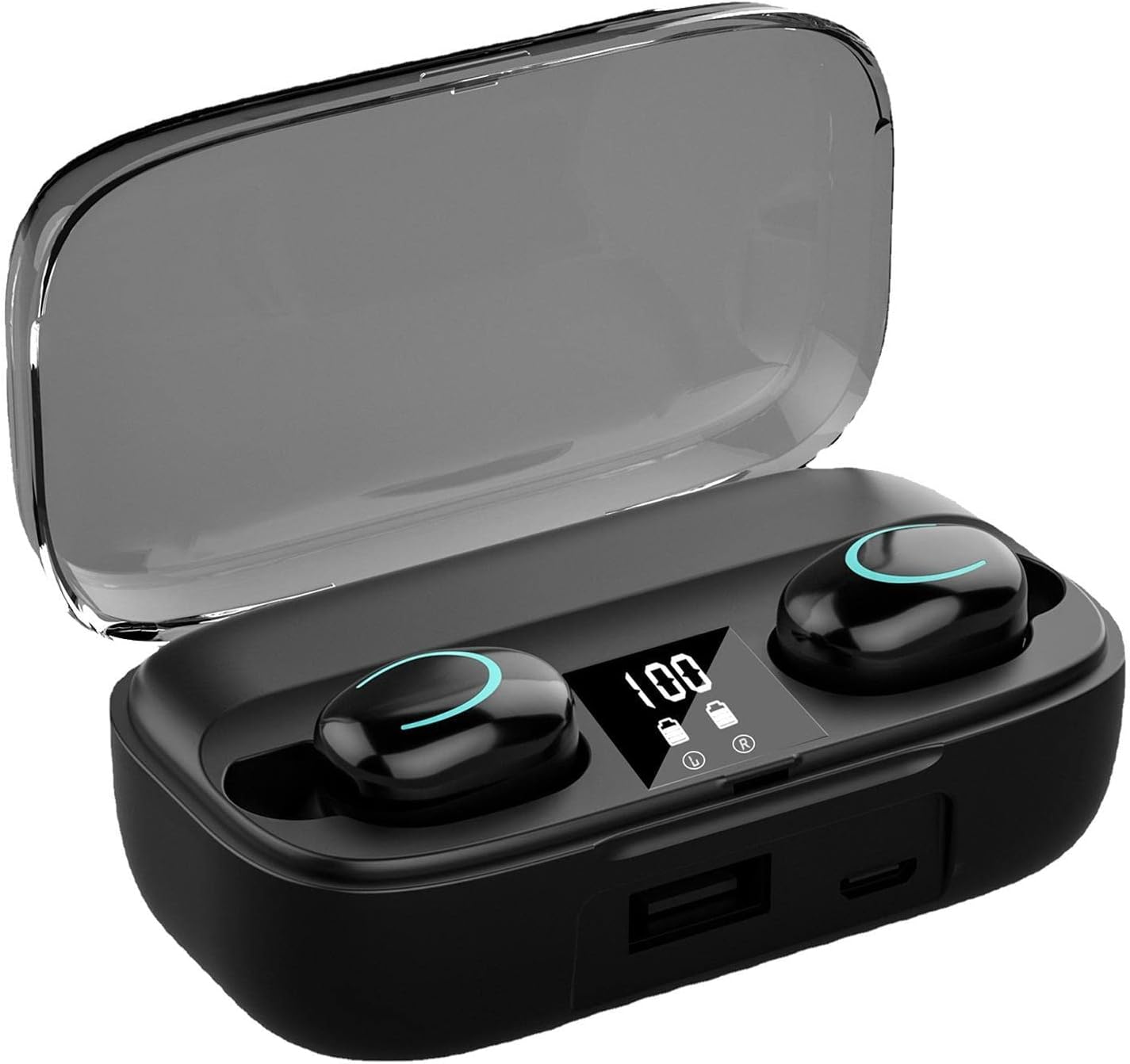 Earbuds Wireless Bluetooths Noise Cancelling, Wireless Earbuds Bluetooths Headphones With Wireless Charging Case, Digital Display Earphones Stereo Audio Touch Control Ear Headset For Sport