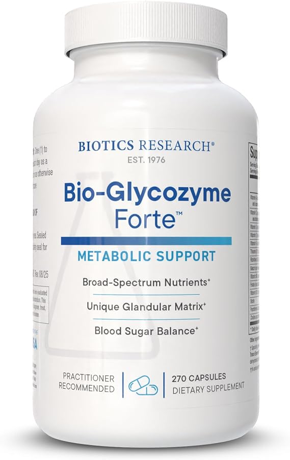BIOTICS RESEARCH Bio Glycozyme Forte Multivitamin Glycolytic Support 270c