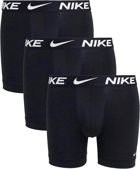 Nike Men`s Essential Micro Boxer Briefs 3 Pack (B(KE1015-001)/W, Medium)