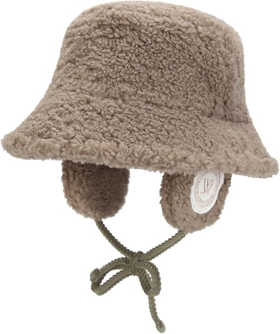 WHITE SANDS MOJA Unisex Fleece Earmuff Bucket Hat Faux Fur SKADI