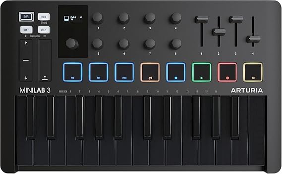 Arturia MiniLab 3 Universal MIDI Controller, Deep Black