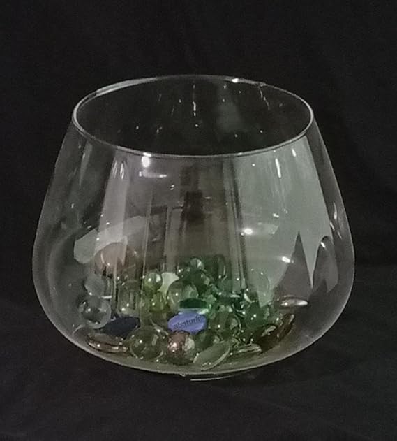 Büyük Boy Balık Akvaryumu Cam Fanus Vazo Olarak ideal Çap:25cm Yükseklik:19cm Ağız Genişliği:18cm