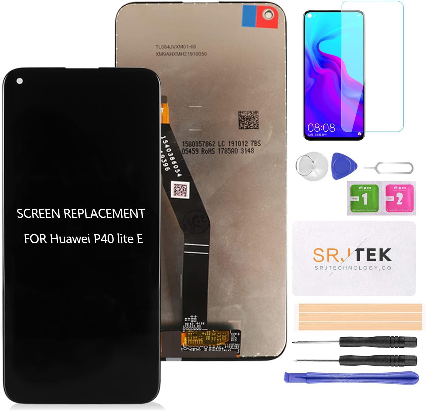 for Huawei P40 lite E Screen Replacement for Huawei P40 lite E LCD for Huawei P40 lite E Display for Huawei P40 lite E ART-L28, ART-L29, ART-L29N Digitizer Assembly Touch Screen Repair Parts