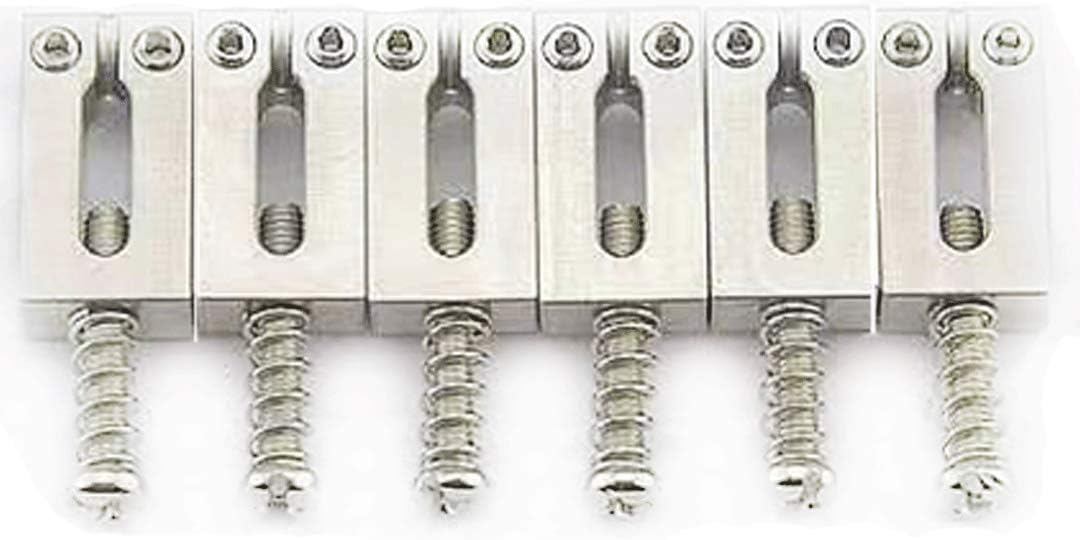 10.5mm Guitar Tremolo Bridge Saddles for Fender Stratocaster Strat Telecaster Tele Electric Guitar Replacement,Chrome(Set of 6)